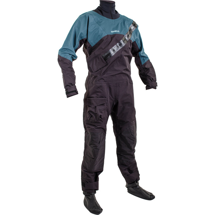 2024 Gul Junior Dartmouth Eclip Zip Drysuit & Underfleece GM0389-B9 - Black / Blue